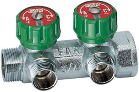 FAR Рег. коллектор с 2 отв. 3/4