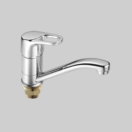 Т3403 DВCмеситель д/умывальника .Средний нос.Крепление на большой гайке.  OUTE