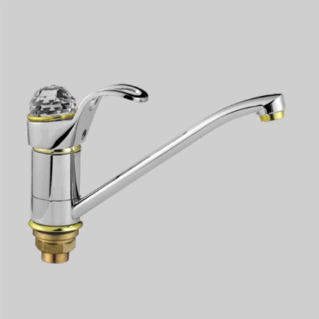 Т4303 В Cмеситель д/кухни. Крепление на бол. гайке. декорир. хрусталем.OUTE