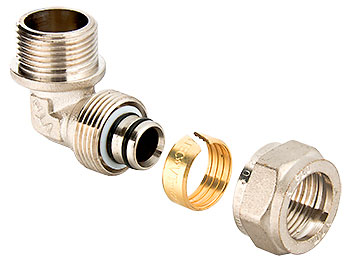 Угольник обжимной с переходом на нар. р. 20х1/2