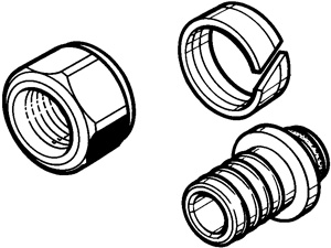 250607-002   Резьбозажимное соединение для подключ. трубы 17х2 мм  (Rehau)