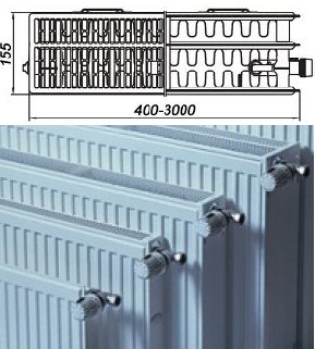 Радиатор Profil-V THERM-X2, тип 33 600 х 600