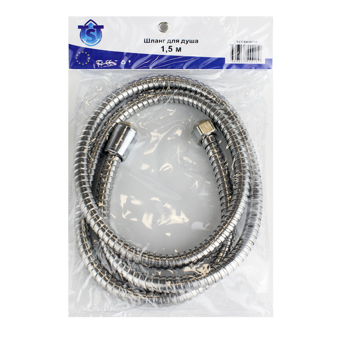 САЙТ - TST.SH30150 - Шланг ддуша TST в пакете 1,5м импимп нерж.