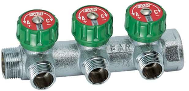 FAR Рег. коллектор с 3 отв. 3/4