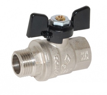 Кран шаровый, усиленный, серия 307,  1/2  ВР/НР ( бабочка )