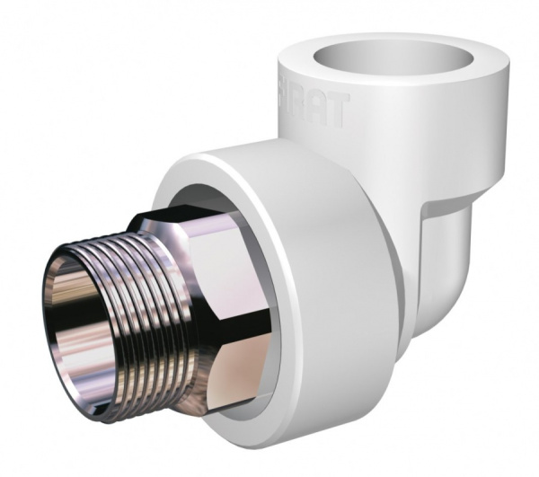 PP-R Угольник комб. (нар. рез.)под ключ 32-1